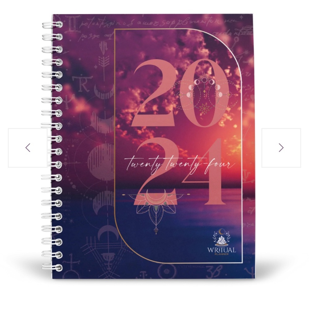WRITUAL TAROT PLANNER 3-card Daily, Spiral Bound. 2024